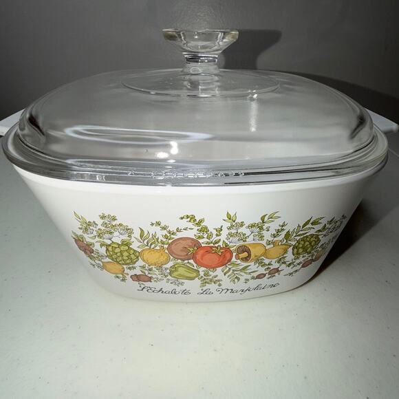 Corning Ware Spice of Life A-3-B L'Echalote La Marjolaine 3 Qt w/ Pyrex Lid A9C - Picture 2 of 12